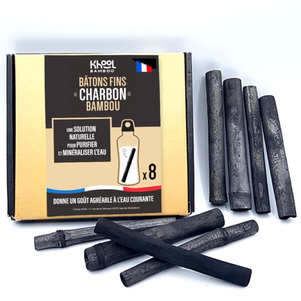 Lot de 8 Bâtons fins <span class="chb">de charbon de bambou